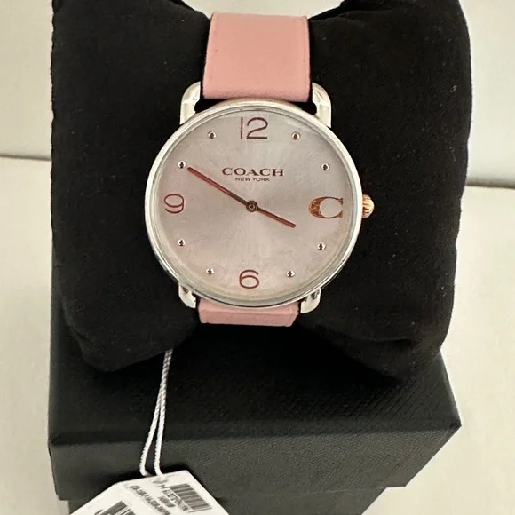 Coach Pink Leather Strap Watch - Picture 2 of 10